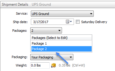 multiple packages UPS shipment details