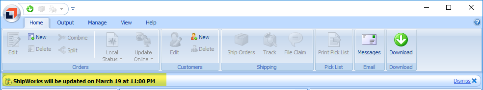 Banner notification of pending AutoUpdate
