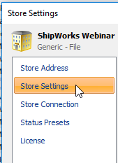 select store settings