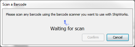 waiting for scan pop up modal