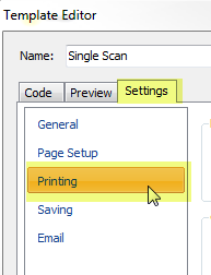 select settings tab then printing on template editor