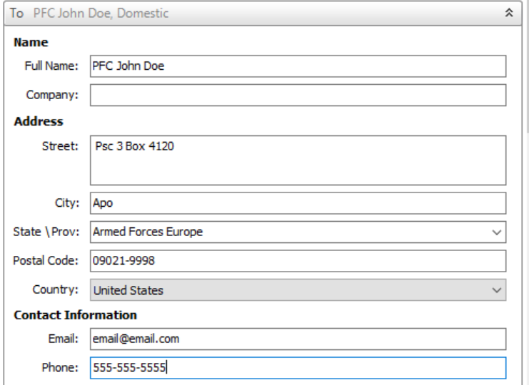 Ship to Military Addresses (APO, DPO, FPO) ShipWorks