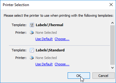 generic printer selection