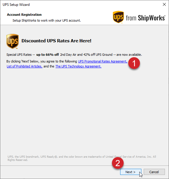 ups from shipworks technology agreement terms accept