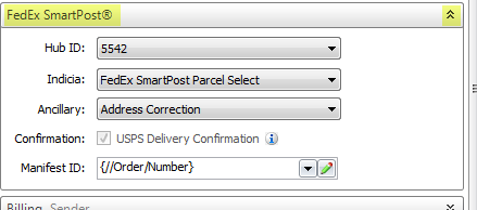 expand button the FedEx SmartPost information