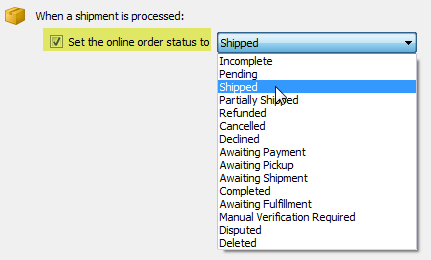 add store select store status after processing