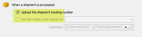 upload tracking number and select order status