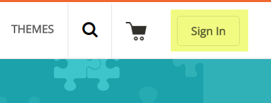 sign in button on Magento marketplace