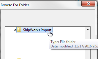 select generic file import folder in windows