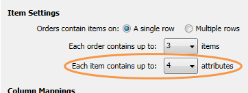 odbc setup number of attributes