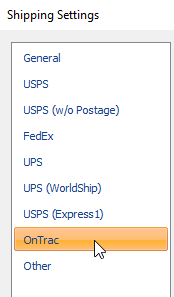 select ontrac shipping settings