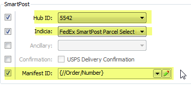 FedEx SmartPost information Hub ID Indicia Manifest ID