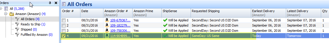 select an amazon prime order