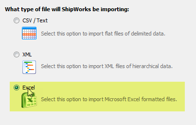 generic file setup select excel import file