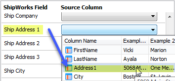 column mapping address1 generic file