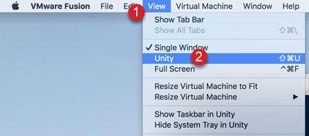steps enable unity mode macOS view unity