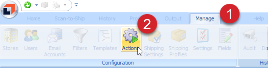 select manage tab then actions button. manage > actions