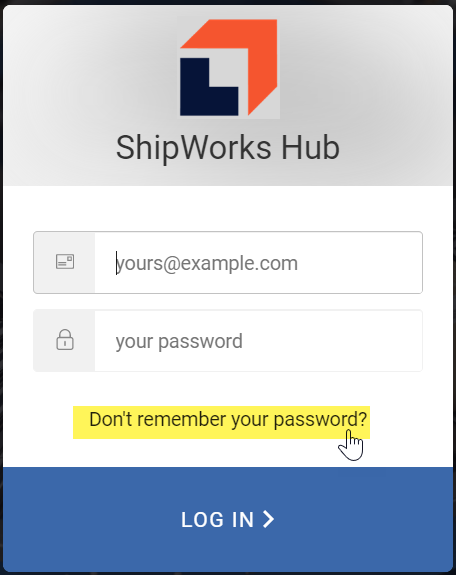 Click the Forgot Password link on The Hub login page.