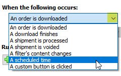 When the following occurs > A scheduled time
