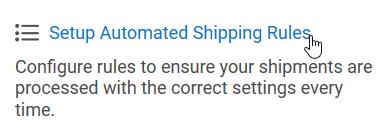 Setup automated shipping rules