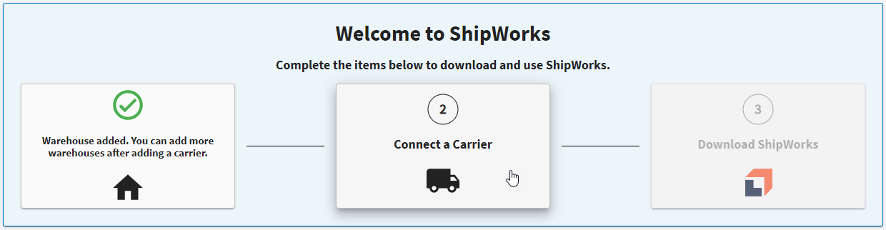 Welcome to ShipWorks step 2: Connect a Carrier