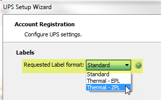 ups select label format