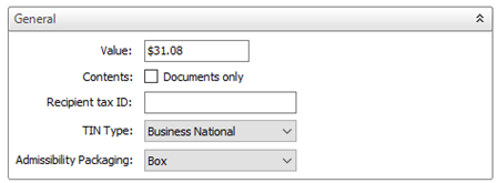 general section on customs tab in ship orders