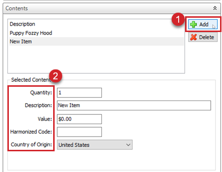 add a declared item