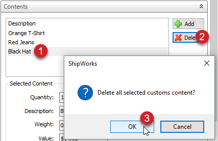 delete a declared item
