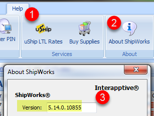 help > about shipworks > version