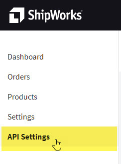 Click API Settings in the left-hand navigation menu.