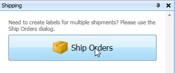ship orders button on shipping panel