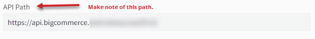 bigcommerce api path with arrow and verbiage