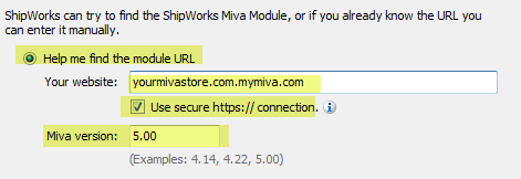 add store wizard miva module url and version