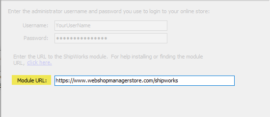 Enter the Module URL.